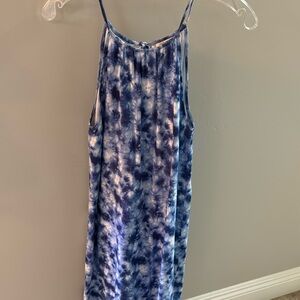 Tie dye blue knee length dress. Size small